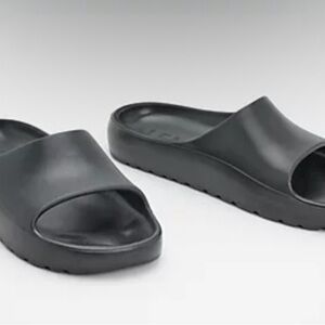 Lemon Jelly Black Slide Sandals